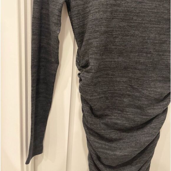 n: Philanthropy Revolve Electra Ruched One Sleeve Mini Dress In Charcoal Size M - Picture 7 of 12